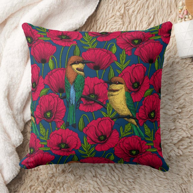 Bienenfresser und -mohn kissen (Decke)