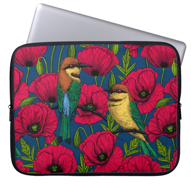 Bienenfresser und -mohn laptopschutzhülle (Vorderseite)