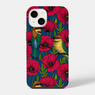 Bienenfresser und Mohnblumen iPhone 14 Hülle