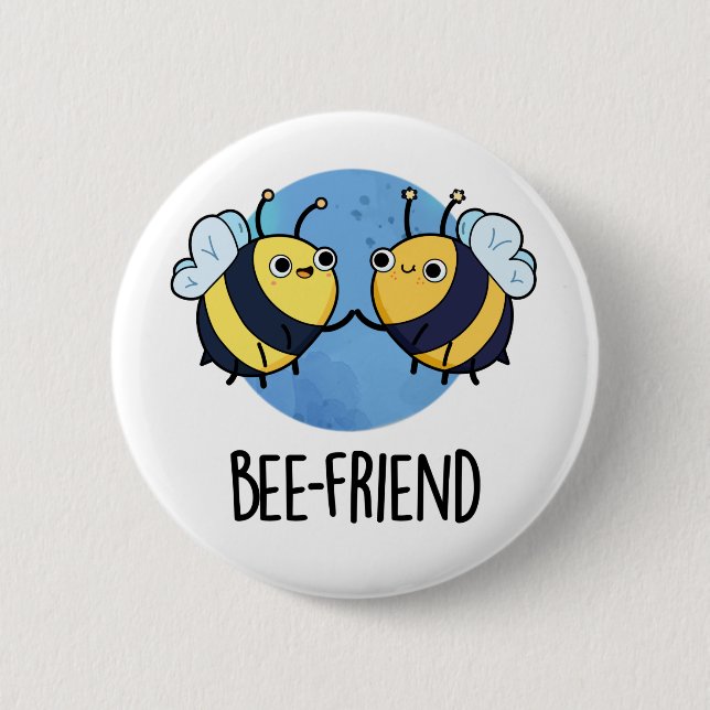 Bienenfreund Funny Insect Bee Pun Button (Vorderseite)