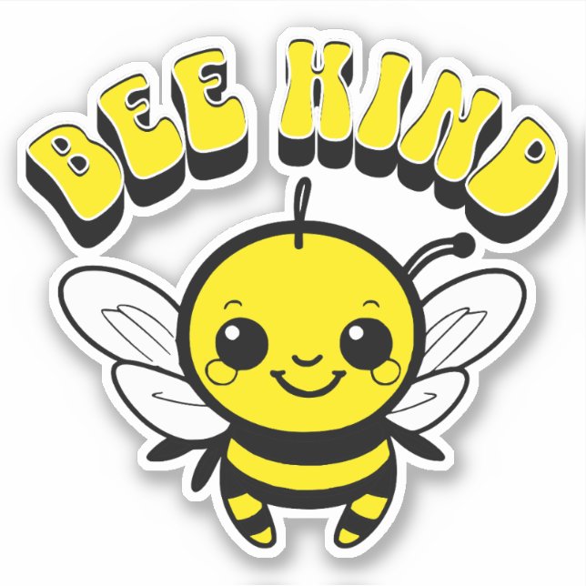 Bienenfreundliches Textdesign Aufkleber (Vorderseite)