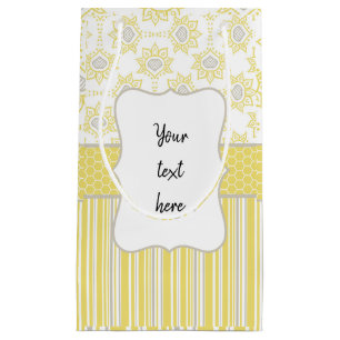 Bienengelb und graue Geometrie Kleine Geschenktüte