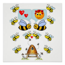 Bienengelbe Kinderposter