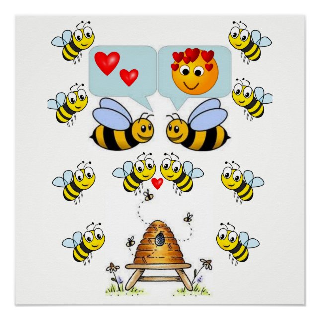 Bienengelbe Kinderposter Poster (Vorderseite)