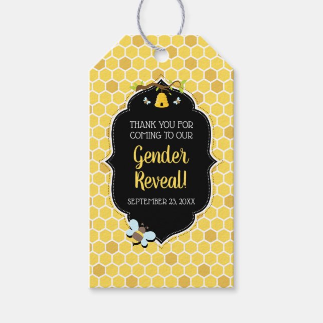 Bienengender Reveal Baby Duwer Fevor Geschenkanhänger (Vorderseite)