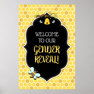 Bienengeschlecht: Reveal Baby Shower Begrüßungszei Poster