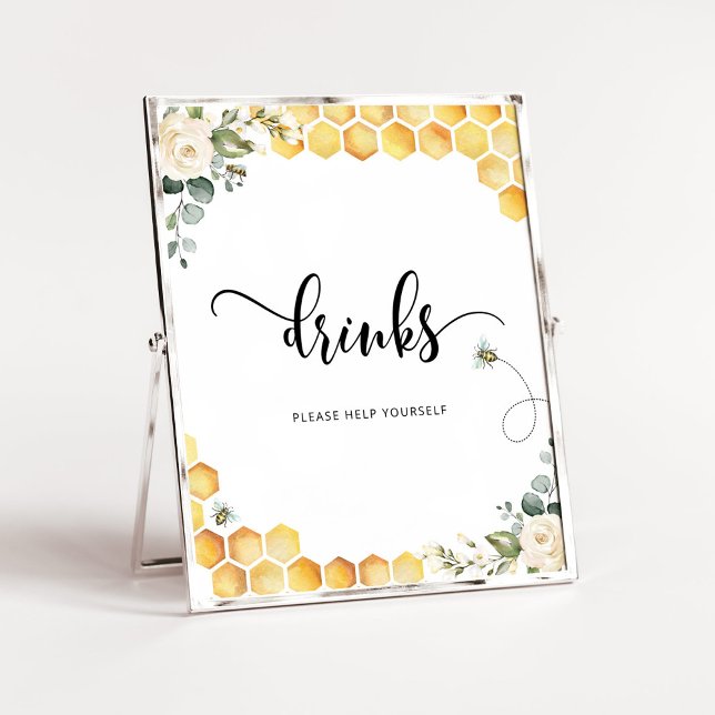 Bienengetränke in Aquarellen helfen Ihnen Poster (Von Creator hochgeladen)