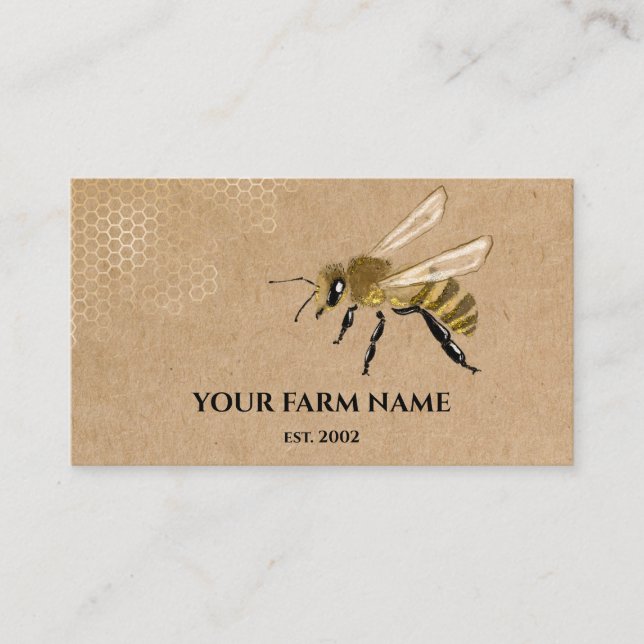 Bienenhalter Apiarist Beer Honigbienen Honeycomb S Visitenkarte (Vorderseite)