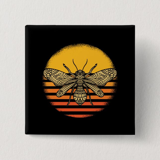 Bienenhalter Bienenzucht-Retro-Geschenk Button (Vorderseite)