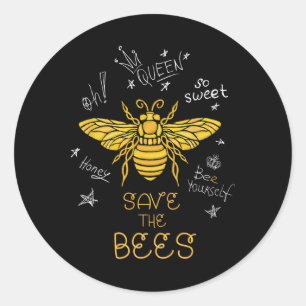 Bienenhalter im Bienenstock-Shirt Graffiti Runder Aufkleber