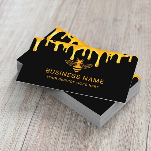 Bienenhalter-Logo Honey Apiary Gold Tropfens Farm Visitenkarte (Von Creator hochgeladen)