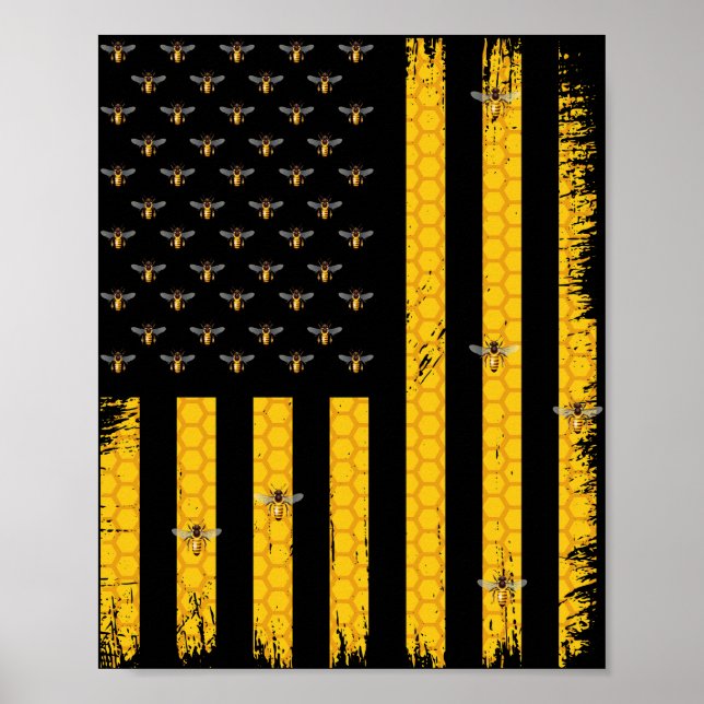 Bienenhalter - US-Flagge Poster (Vorne)