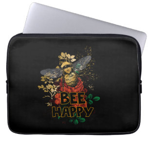 Bienenhappy Colorful Biene und Blume Laptopschutzhülle