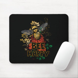 Bienenhappy Colorful Biene und Blume Mousepad