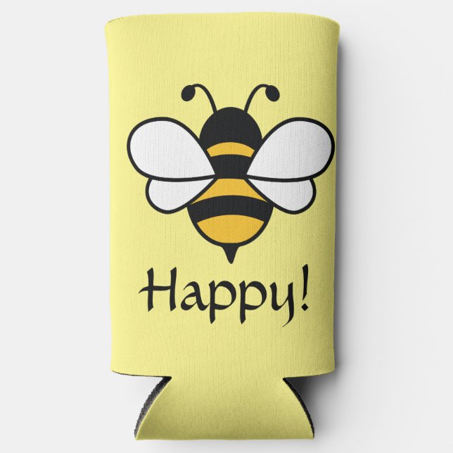 Bienenhappy kann mit Bienenbild cooler werden. bea Selters Dosenkühler (Vorderseite)