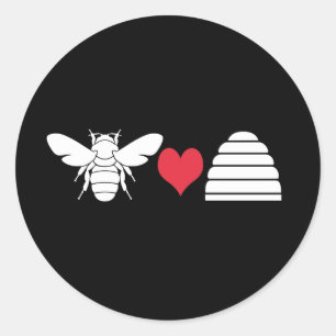 Bienenherz-Hive Runder Aufkleber
