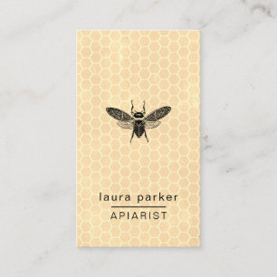 Bienenhoney-Verkäufer Apiarist Rustic Brown Hexago Visitenkarte