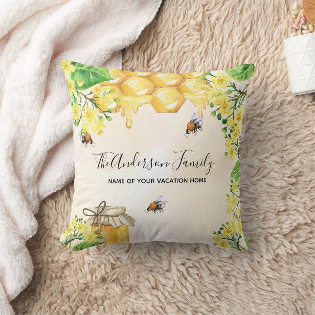 Bienenhonig Gelbe Blüten Familiengarten Kissen (Decke)