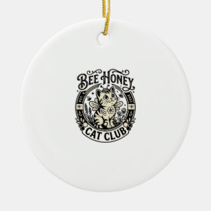 Bienenhonig-Katze Lustige Katze Grafik - Bienenhon Keramik Ornament