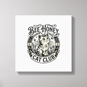 Bienenhonig-Katze Lustige Katze Grafik - Bienenhon Leinwanddruck