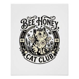 Bienenhonig-Katze Lustige Katze Grafik - Bienenhon Poster