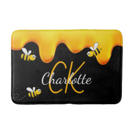 Bienenhonig Schwarzes Gold Monogramm Badematte