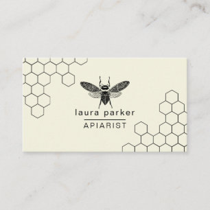 Bienenhonig-Verkäufer-Apiarist-Minimal-Hexagon Visitenkarte
