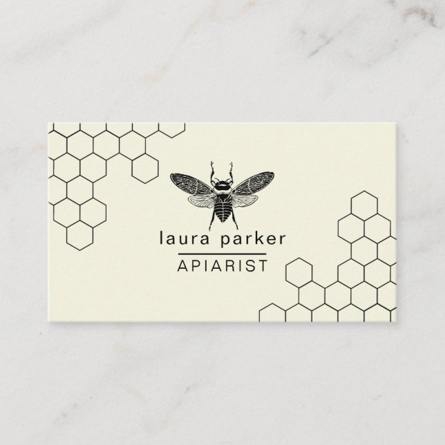 Bienenhonig-Verkäufer-Apiarist-Minimal-Hexagon Visitenkarte (Vorderseite)
