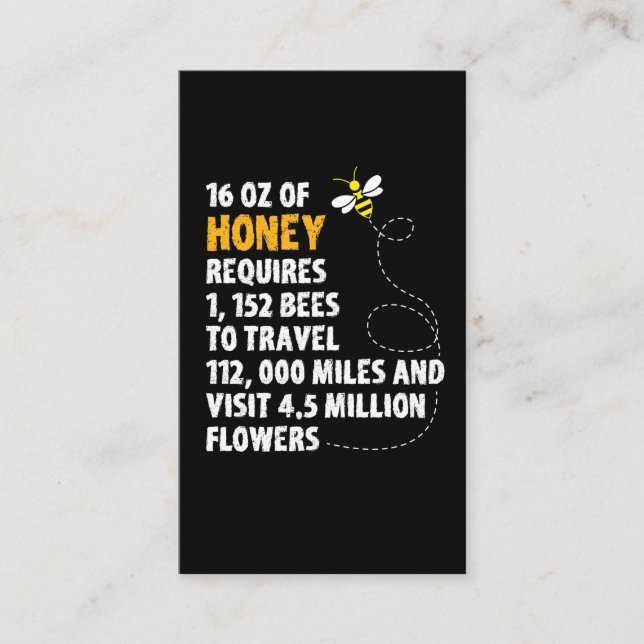 Bienenhonigstatistik-Pflanzen-Blumenimker Visitenkarte (Vorderseite)