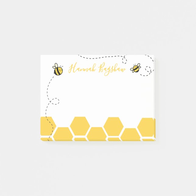 Bienenhonigwaben-Notizzettel Post-it Klebezettel (Vorderseite)