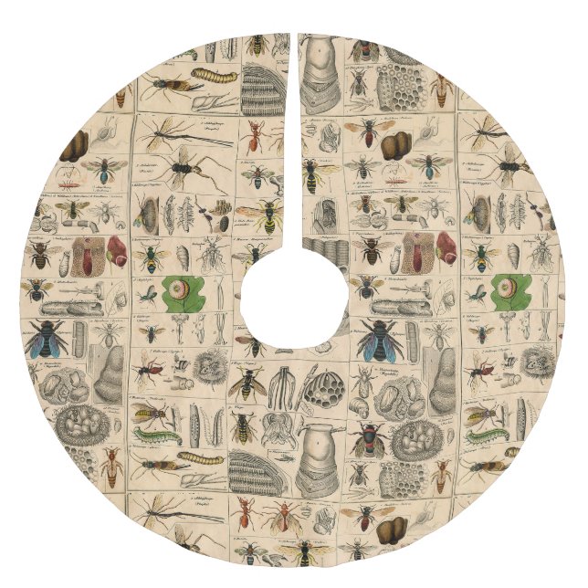 Bieneninsekt-Bug-Wasp-Bienen Polyester Weihnachtsbaumdecke (Vorderseite)