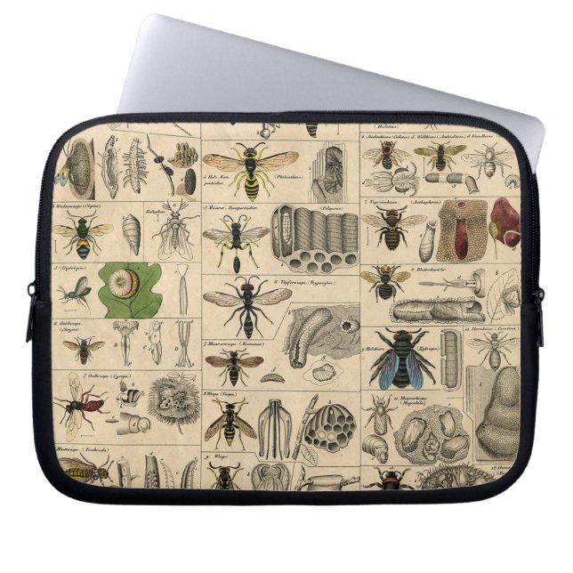 Bieneninsekt-Bug Wasp Naturbienen Malerei Laptopschutzhülle (Vorderseite)