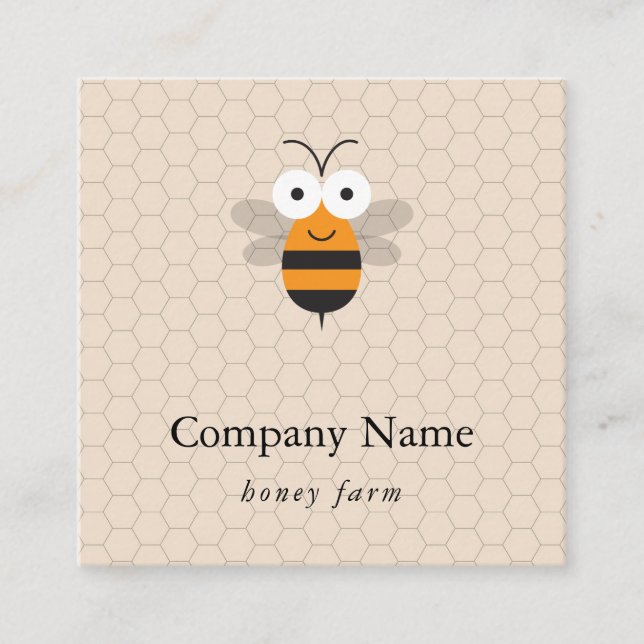 Bienenkäfer Honey Bienenzucht Apiaristenlogo Quadratische Visitenkarte (Vorderseite)