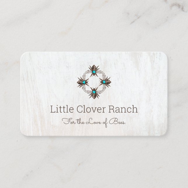 Bienenkäfer Honeybee Wood Business Card Visitenkarte (Vorderseite)