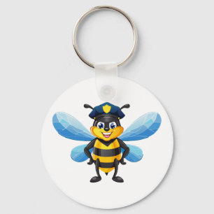 Bienenkapitän mit Polizeihut Schlüsselanhänger