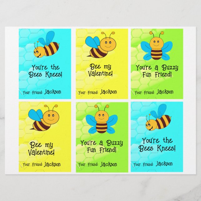 Bienenkarte 6 Personalisieren des Namens Briefbogen (Vorderseite)