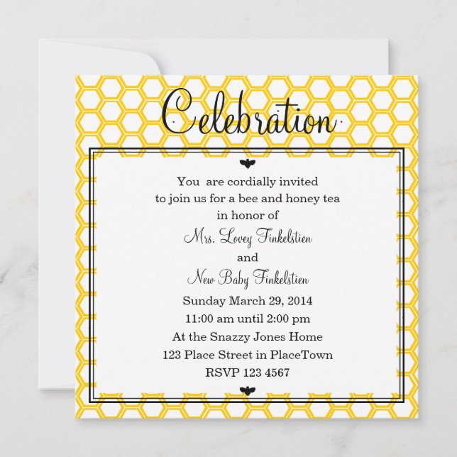 Bienenkarte Einladung (Vorderseite)