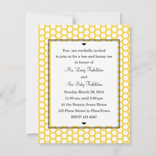 Bienenkarte Einladung (Vorderseite)