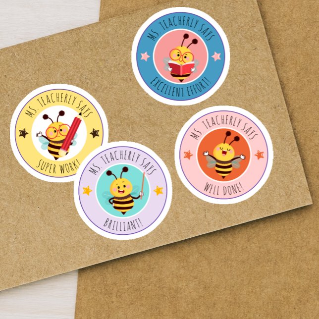 Bienenklassenlehrer Aufkleber (Bee Classroom Reward Student Achievement Teacher Sticker)