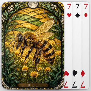 Bienenklee-Feld Illumina-Buntglas Spielkarten