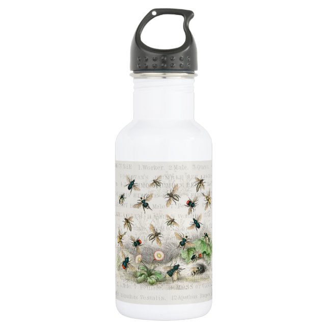 Bienenkleiferin Königin Bienen Antike Edelstahlflasche (Vorderseite)