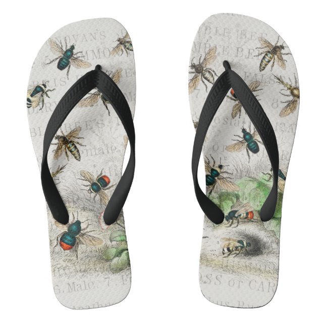 Bienenkleiferin Königin Bienen Antike Flip Flops (Fußbett)