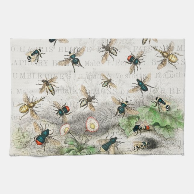 Bienenkleiferin Königin Bienen Antike Geschirrtuch (Horizontal)