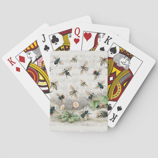 Bienenkleiferin Königin Bienen Antike Spielkarten (Rückseite)
