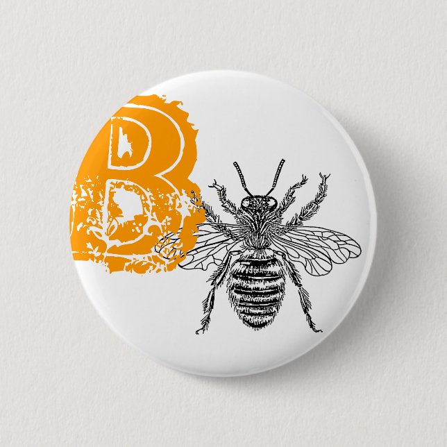 Bienenkönigin Button (Vorderseite)