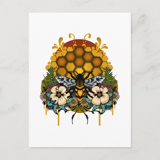 Bienenkönigin Postkarte (Vorderseite)