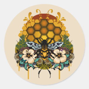 Bienenkönigin Runder Aufkleber