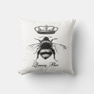 Bienenkönigin, schwarz-weiß kissen