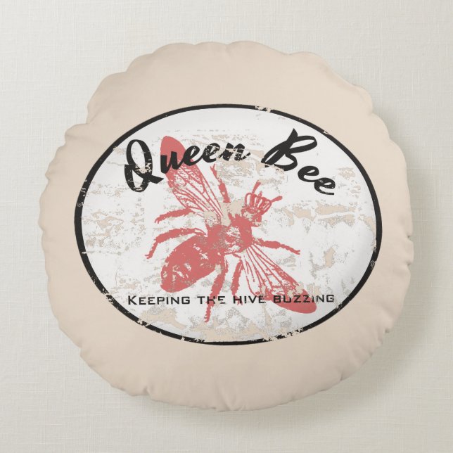 Bienenköniginkissen Rundes Kissen (Vorderseite)