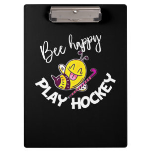 Bienenkopfgeschenk Bee Happy Play Hockey Klemmbrett
